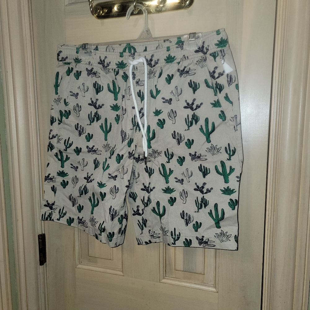 Mens Sz M Forever 21 Cactus Pattern Shorts